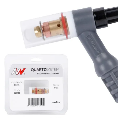 QUARTZSystem - mała soczewka dysza L, wymienne sitko 9/20 [na elektrodę 1.6mm]